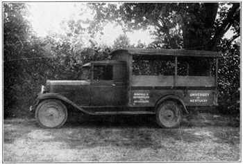 University of Kentucky Department of Anthropology and Archaeology Field Truck (Picture found at http://www.gustavslibrary.com/archsurveyky1.htm).